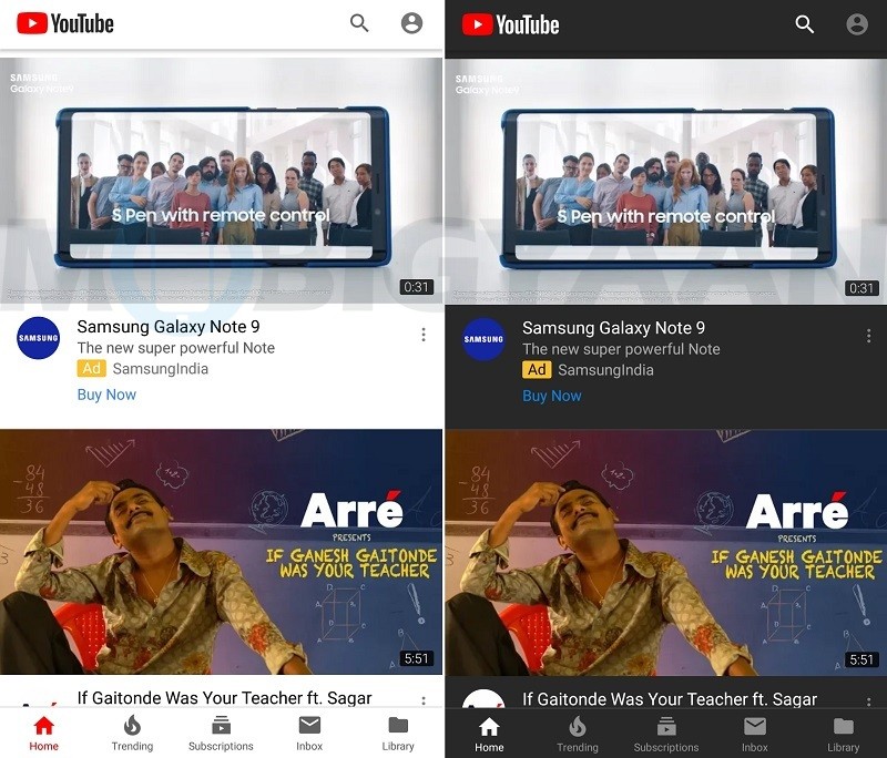 youtube dark mode android 1