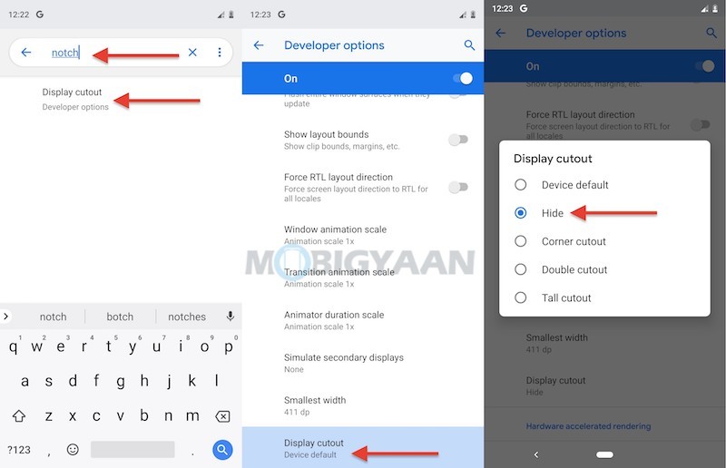 How to disable notch on Google Pixel 3 XL Guide 1