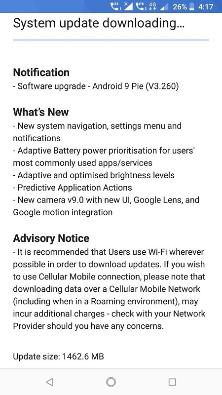 nokia 6 1 android 9 pie update