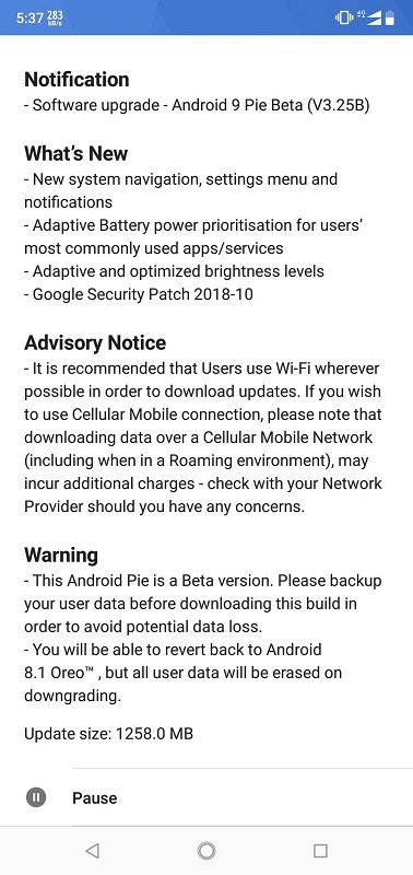 nokia 6 1 plus android pie beta