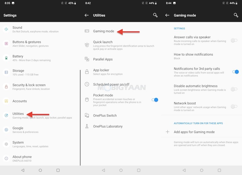 OnePlus gaming mode