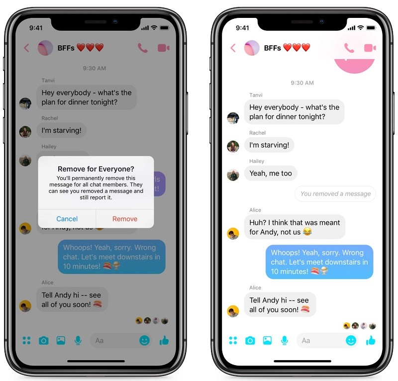 facebook messenger unsend message rolling out 2