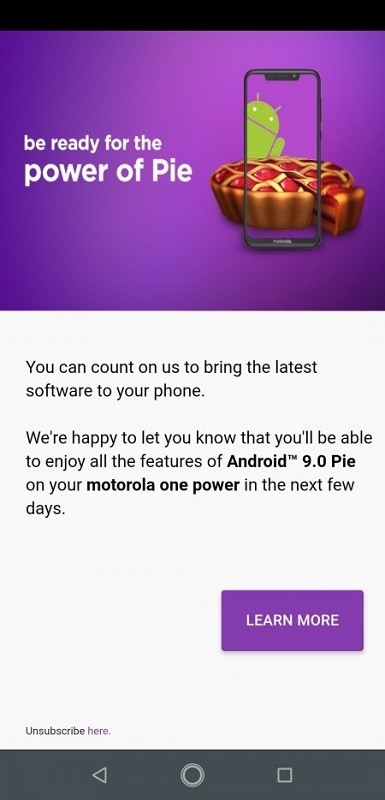 motorola one power android pie update soon 1