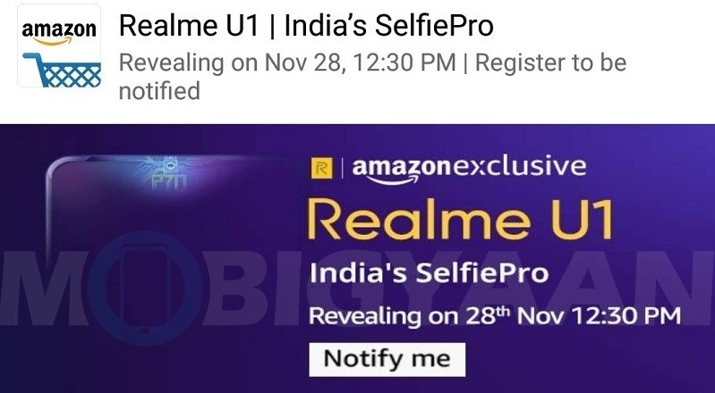 realme u1 india launch date november 28 amazon india 1