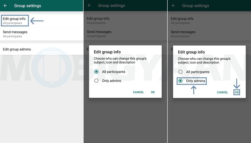 stop members from changing whatsapp group info android guide 3