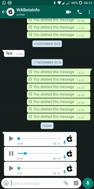 whatsapp consecutive voice messages play beta