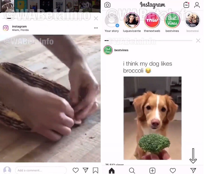 instagram card based ui test android ios