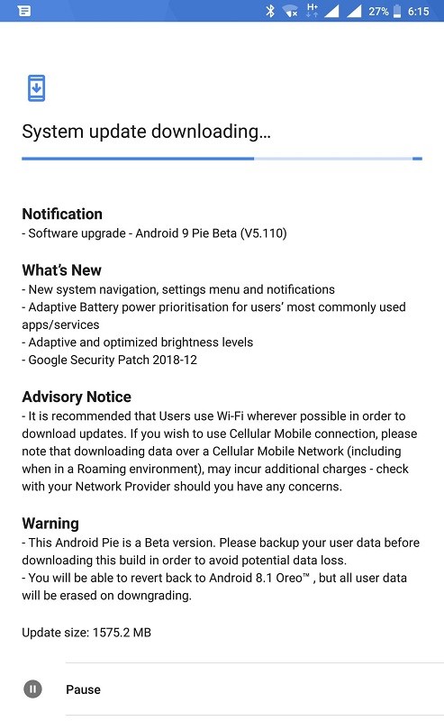 nokia 8 android 9 pie beta update