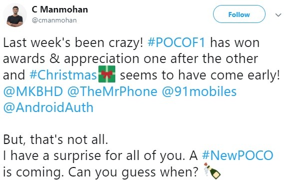 poco new phone india tweet