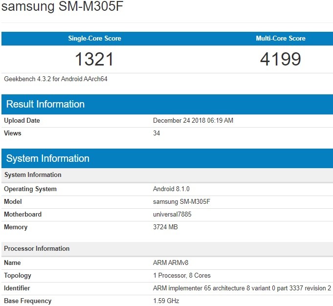 samsung galaxy m30 specs geekbench