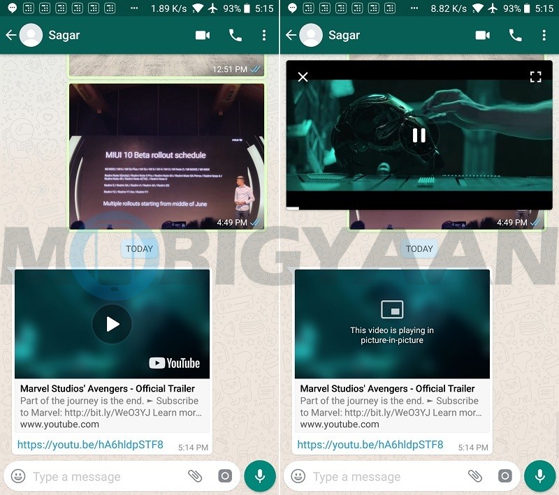 whatsapp android picture in picture mode 2