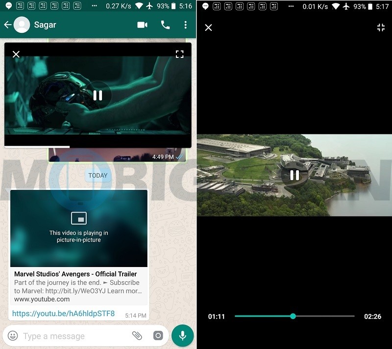 whatsapp android picture in picture mode 3