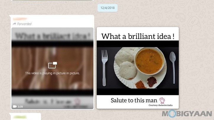 WhatsApp Web gets Picture-in-Picture Mode for shared videos