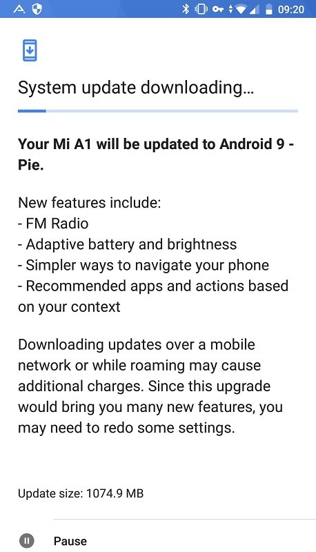 xiaomi mi a1 android 9 pie beta stable update