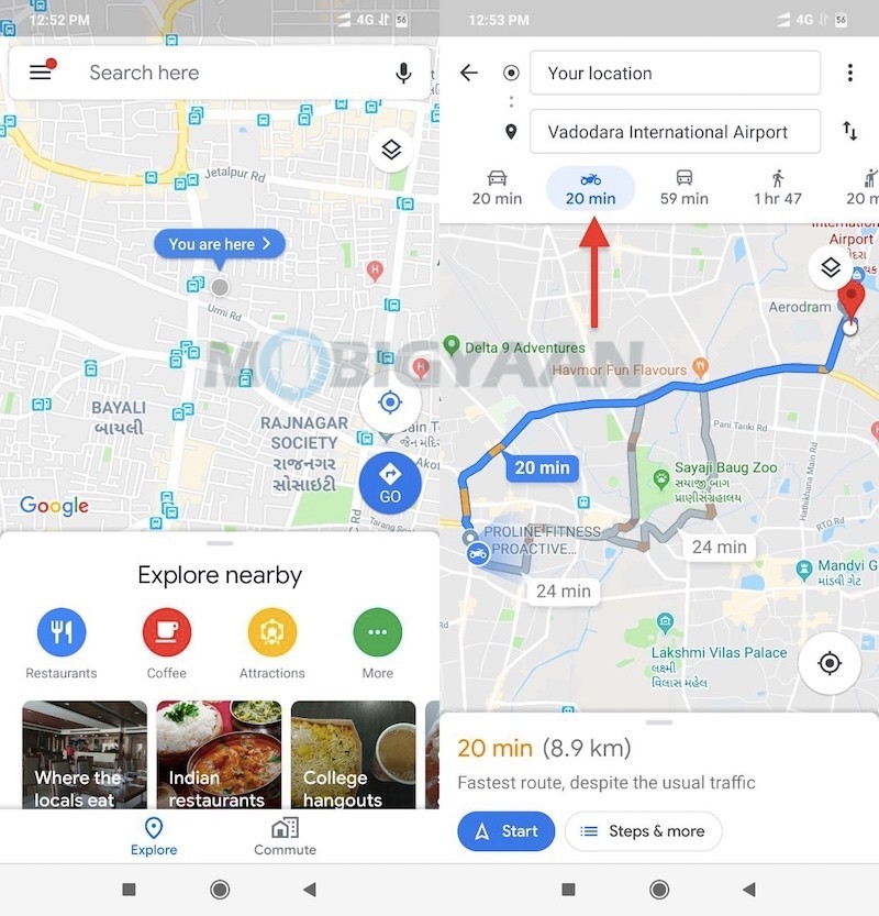 How To Navigate In Motorcycle Mode In Google Maps Guide