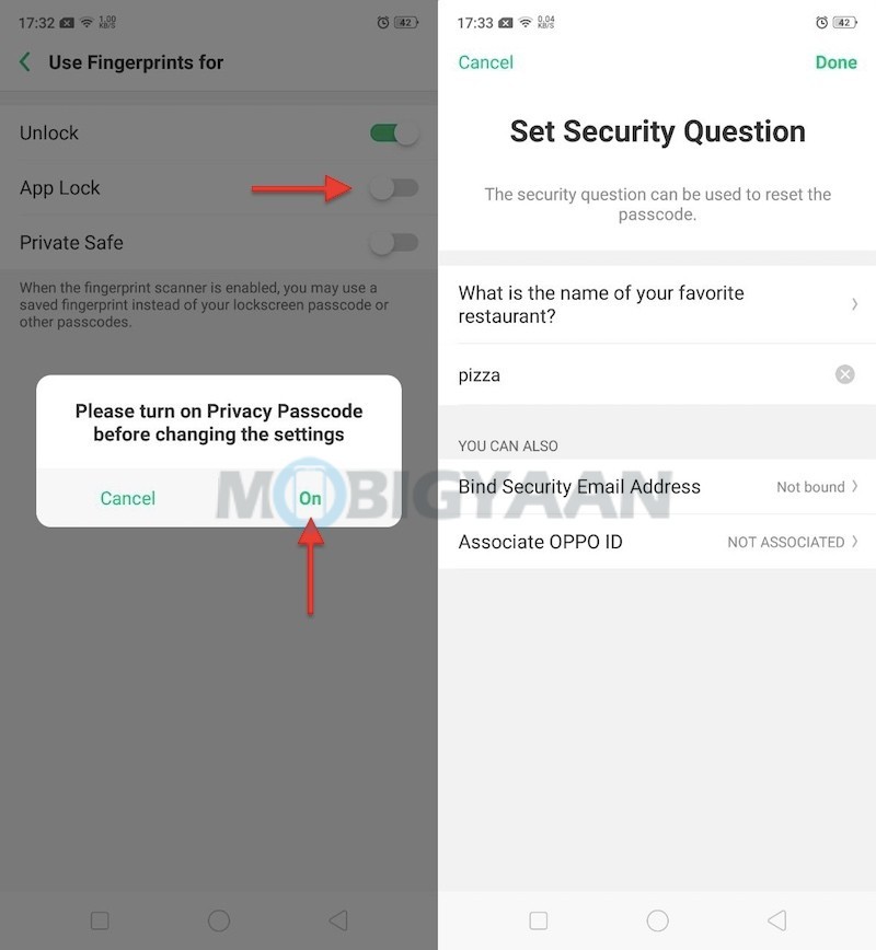 How to lock apps using in display fingerprint scanner on OPPO R17 Pro Guide 2