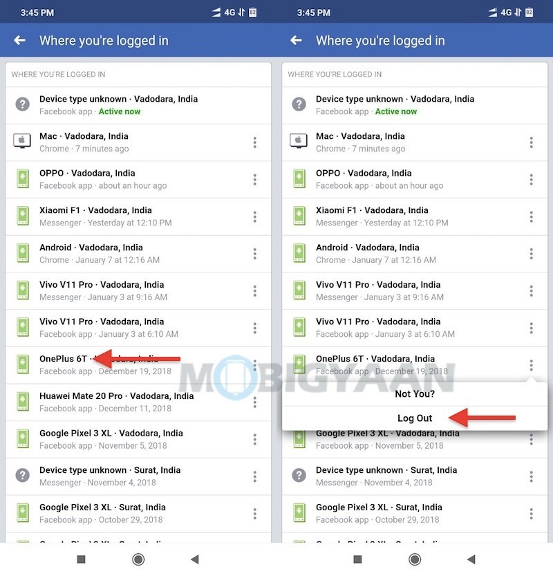 Facebook tracker on Huawei Mate 20