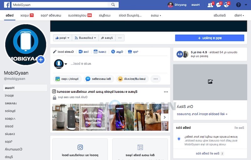 How to view Facebook upside down on your desktop PC Guide 1