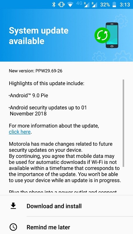 Moto X4 starts receiving Android Pie update in India 2 moto x4 android 9 pie update india 2