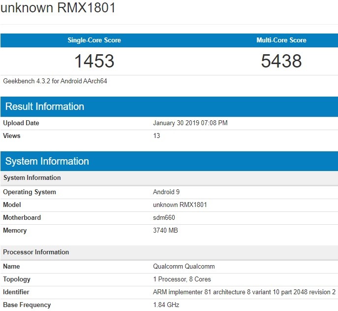 This Realme smartphone may soon receive Android Pie update 2 realme 2 pro android 9 pie geekbench