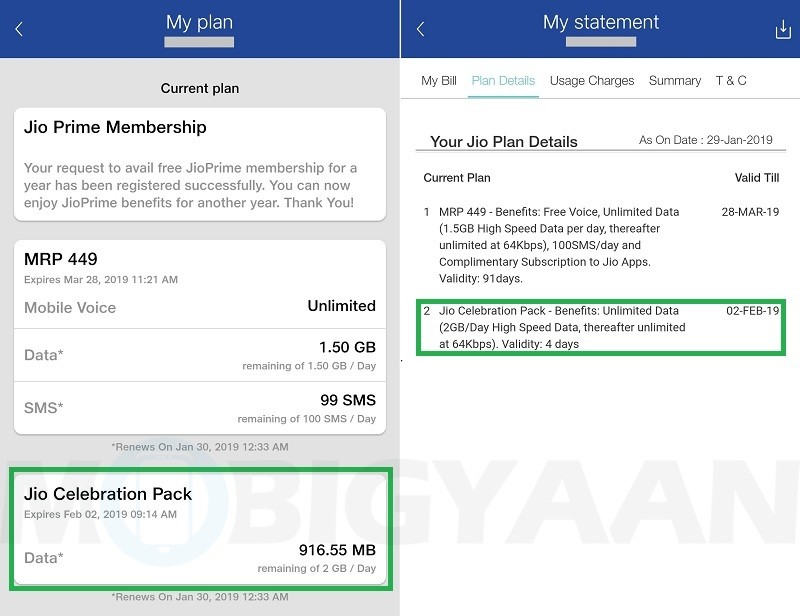 reliance jio celebration pack 8 gb free data january 2019