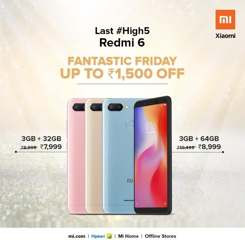 xiaomi redmi 6 india price cut