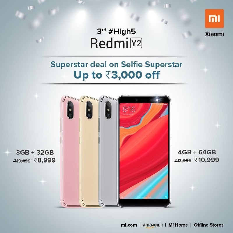 xiaomi redmi y2 india price cut