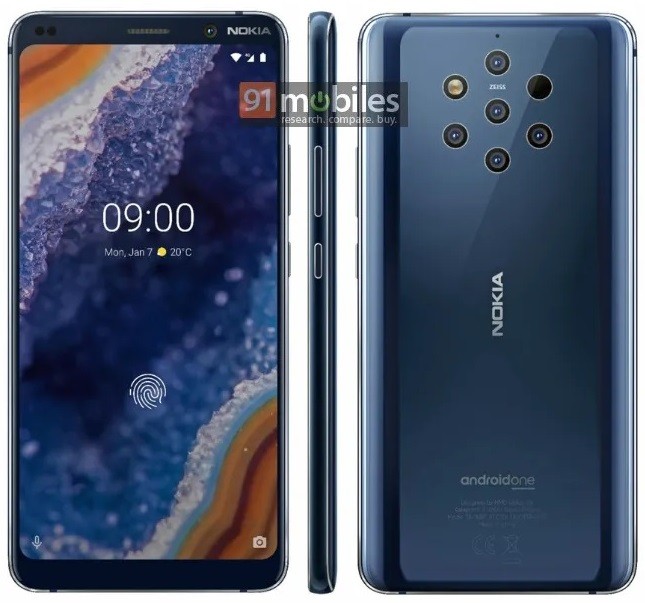 Nokia 9 PureView key specs confirmed through Android Enterprise Device Catalog listing 2 nokia 9 pureview leaked press render 1
