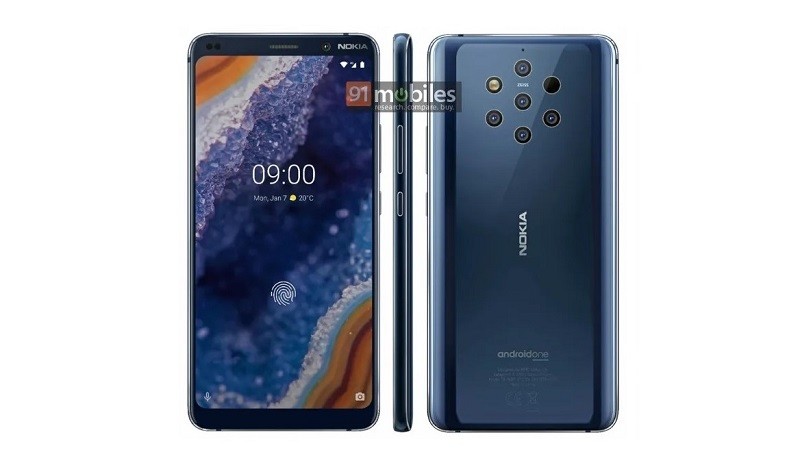 Nokia 9 PureView leaked press render shows off in-display fingerprint scanner and five rear cameras