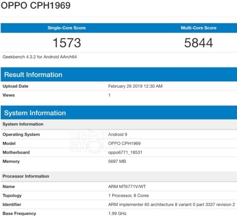 oppo f11 pro specs geekbench