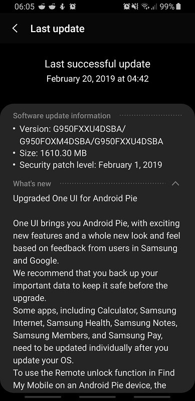 samsung galaxy s8 s8 plus android pie update