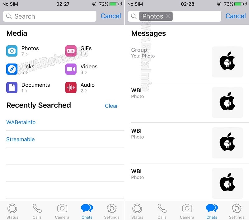whatsapp developing advanced search feature ios 1