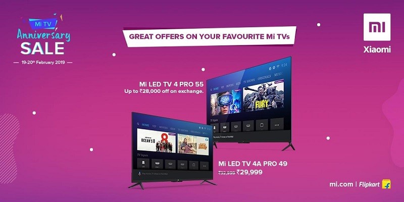 xiaomi mi tv anniversary sale india 2019