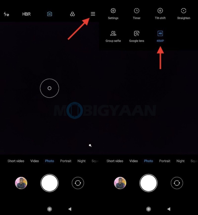 Xiaomi Redmi Note 7 Pro Camera Interface 48 MP