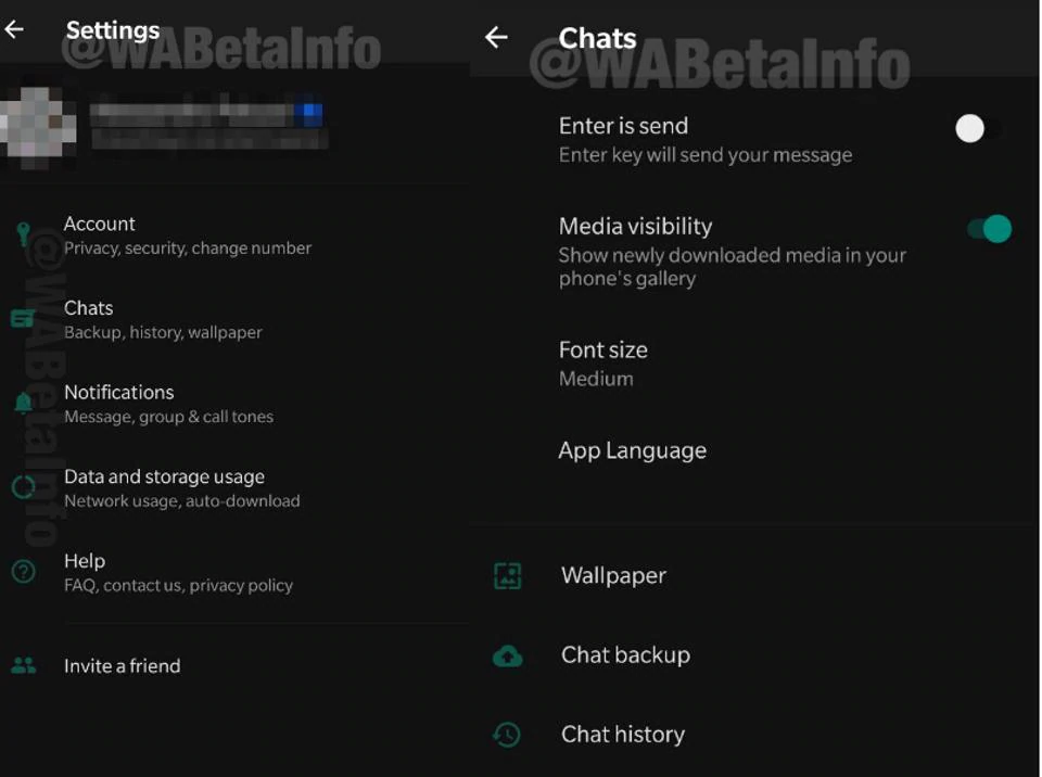 whatsapp beta dark mode