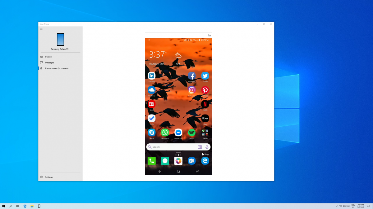 Windows 10 gets "phone screen" feature that allows mirroring Android