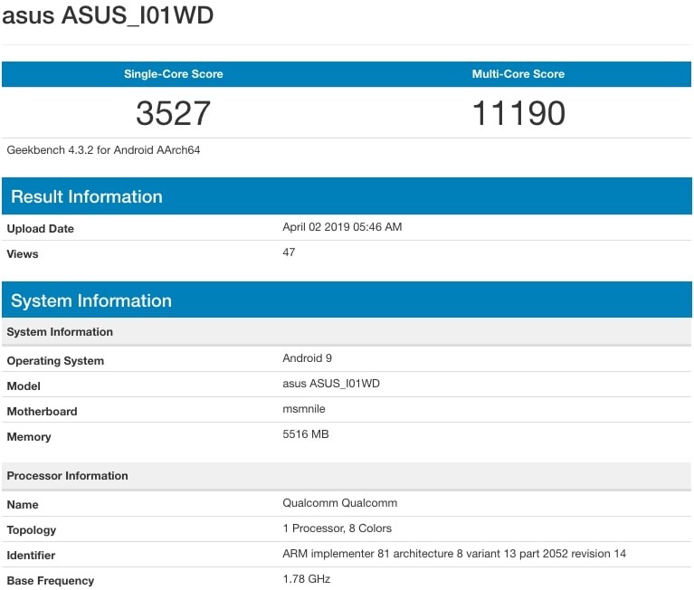 Zenfone 6Z Geekbench