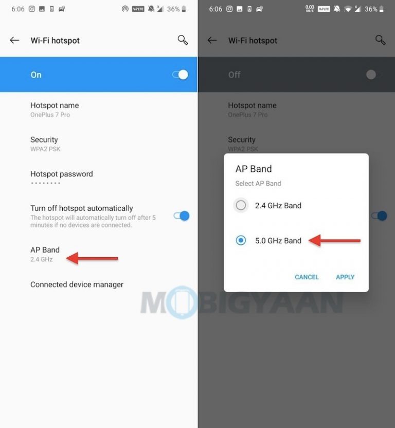 How to switch to 5.0 GHz WiFi Hotspot on OnePlus 7 Pro [Guide]
