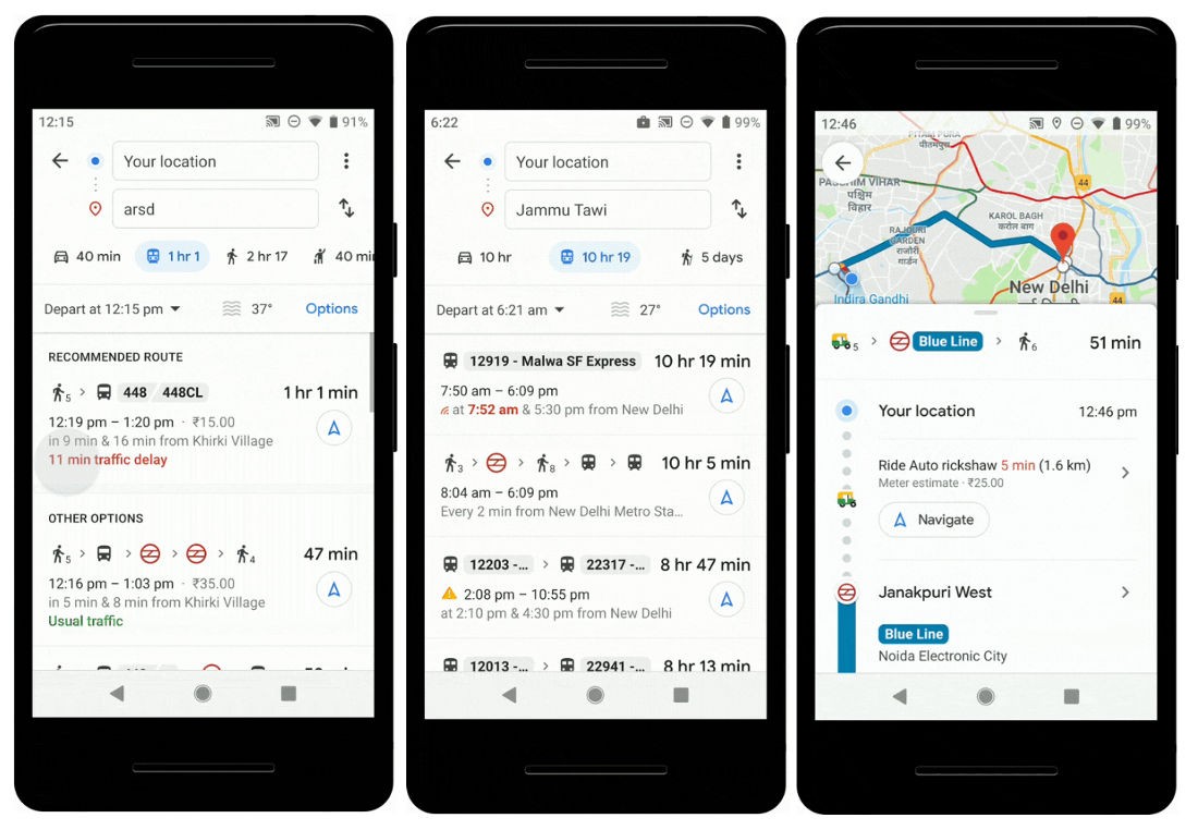 google-maps-bus-train-mixed-mode-commute 