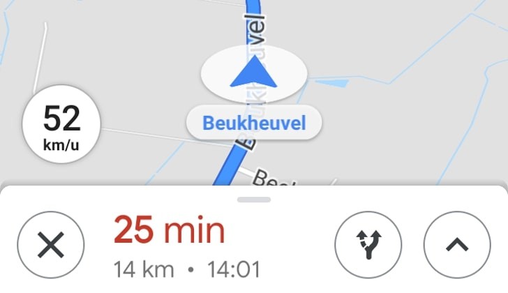 Google Maps on-screen Speedometer