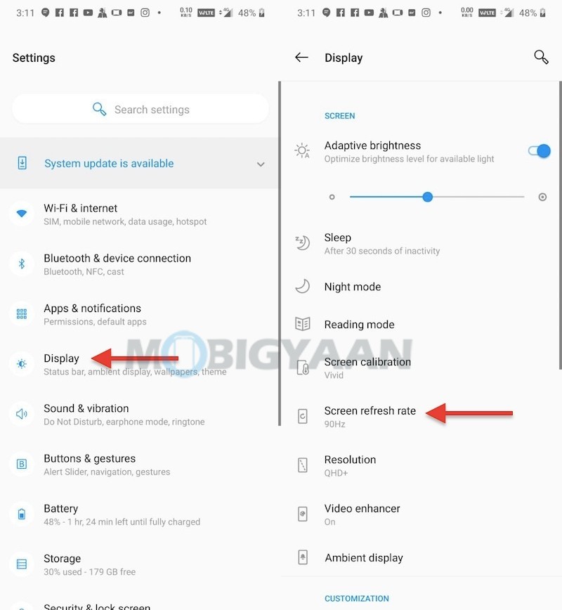 How To Change Refresh Rate OnePlus 7 Pro 1