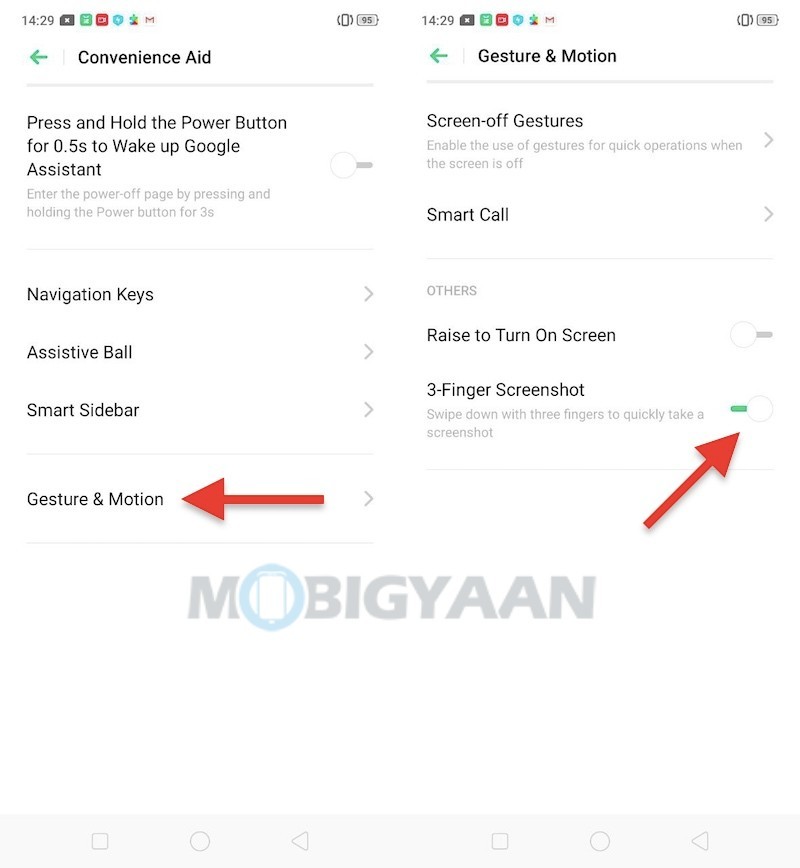 How to take three finger screenshots on Realme X Guide 2