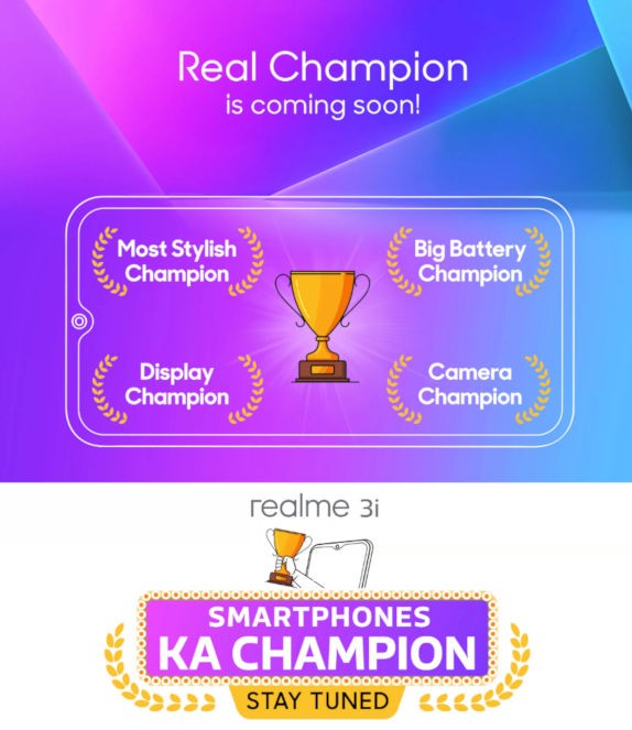 Realme 3i India launch teased; could be unveiled along with Realme X 1 Realme 3i Teaser