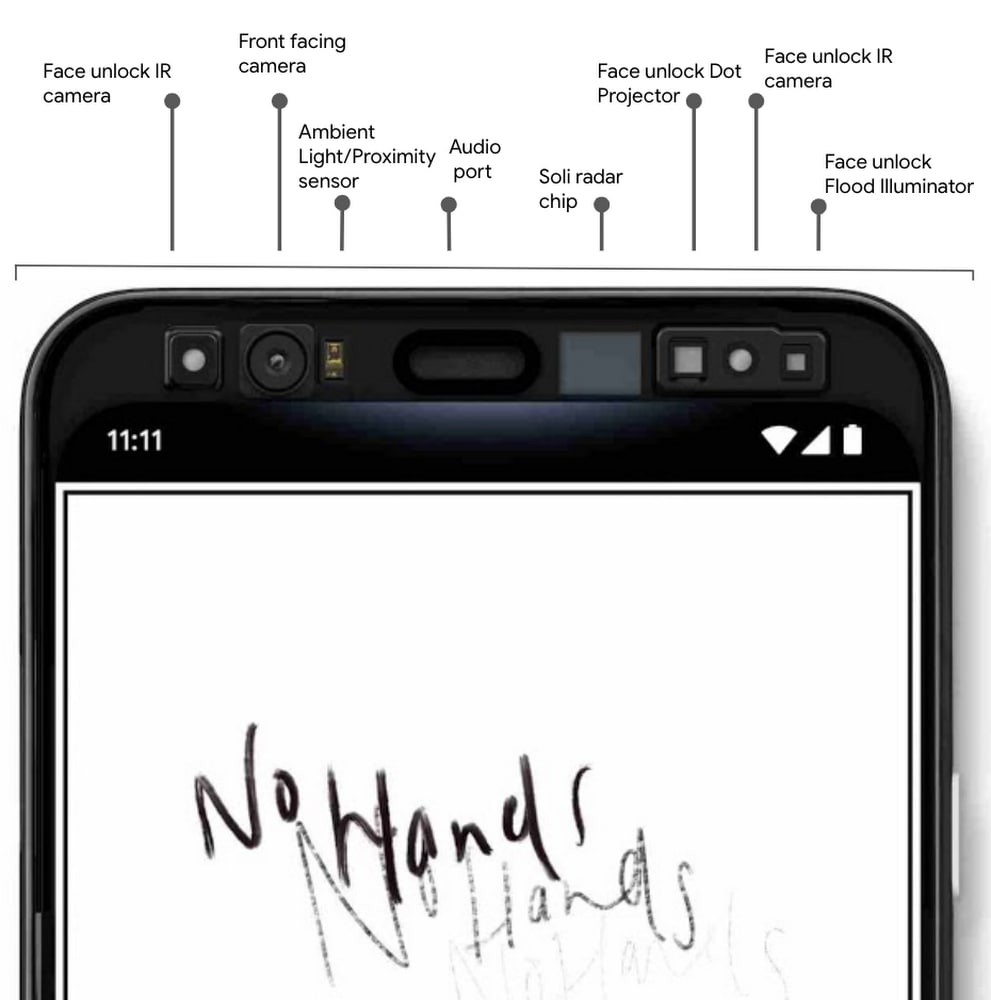 pixel 4 sensors face unlock