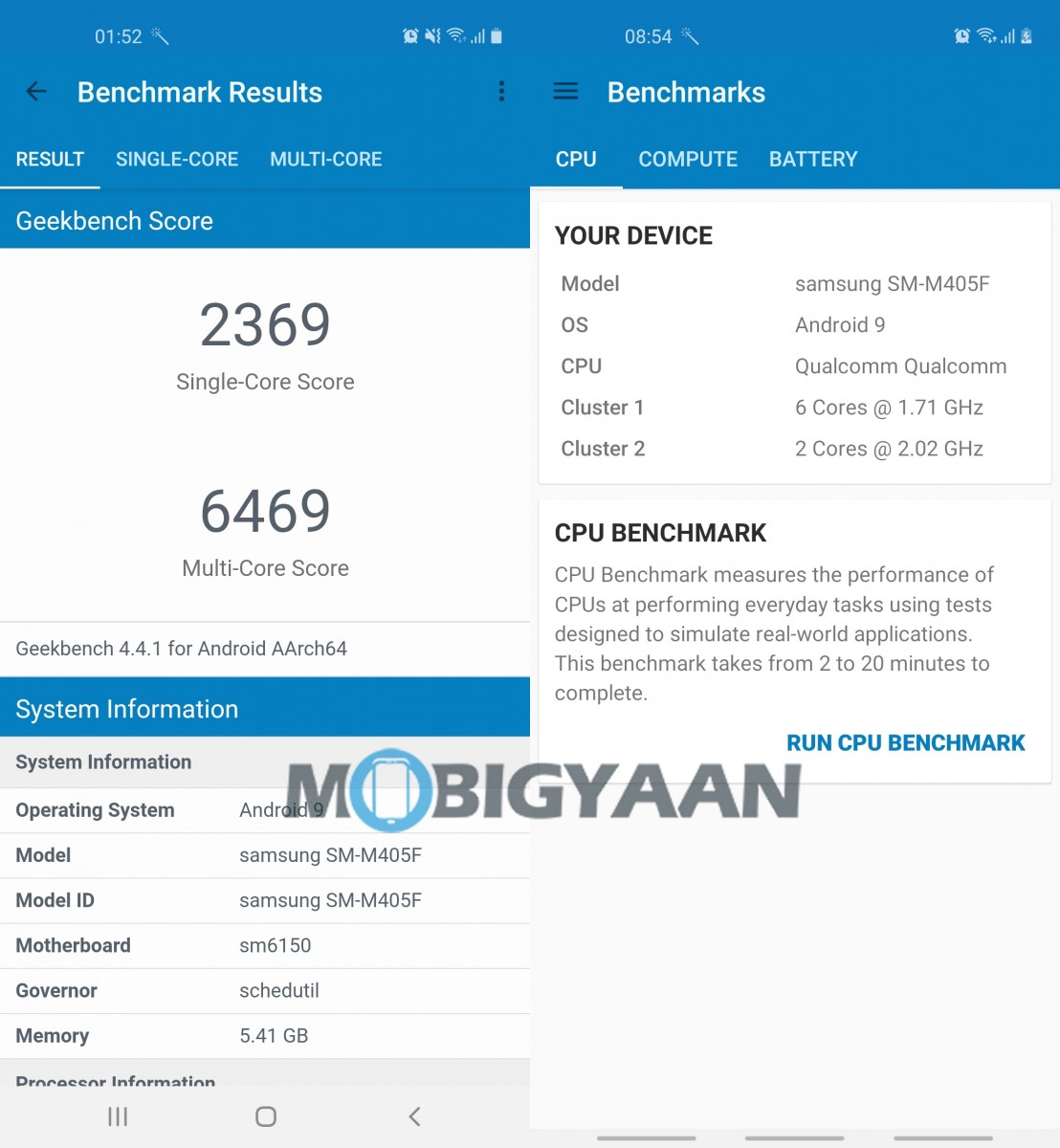 Galaxy M40 Benchmarks