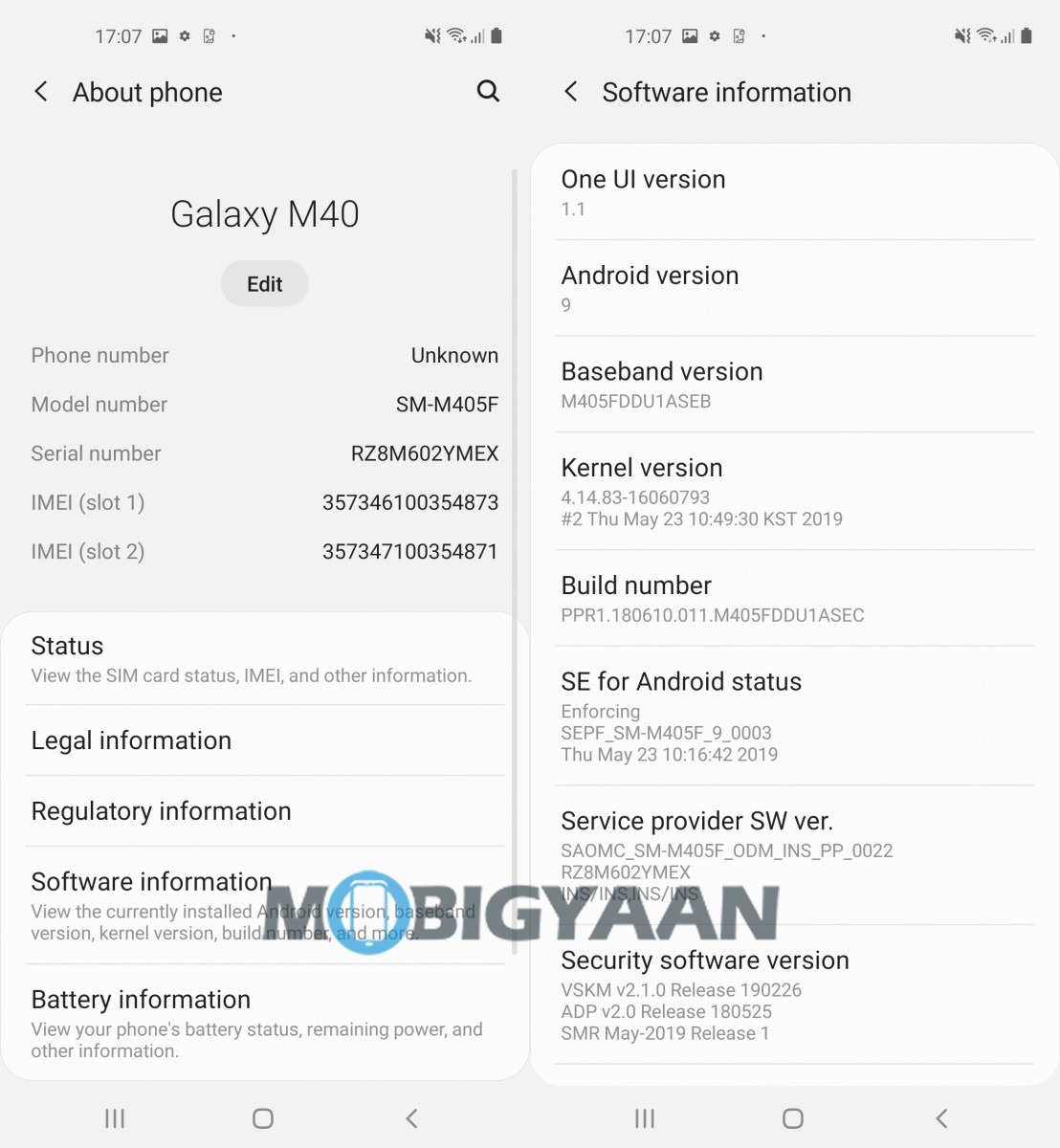 Galaxy M40 UI 2