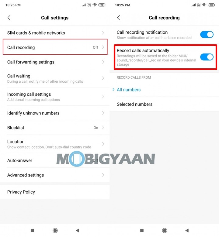 Redmi K20 Call Recording 5