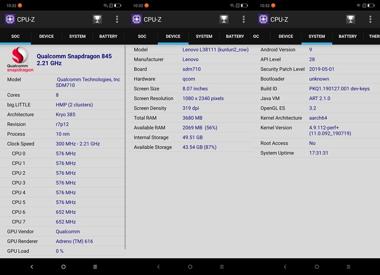 Lenovo K10 Note CPU Z 1