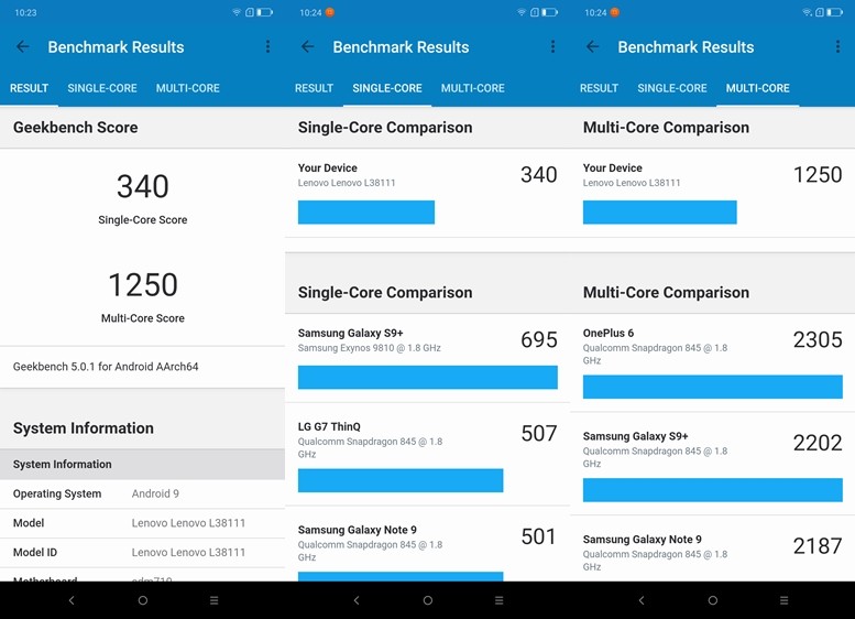 Lenovo K10 Note Geekbench 1