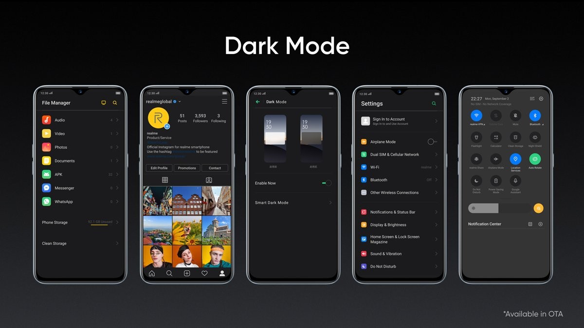 Realme XT Dark Mode